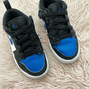Kids Black and Blue Sneakers Jordan’s